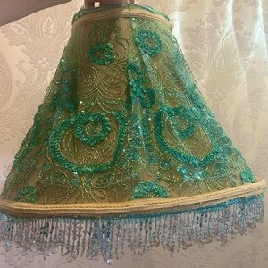 Lamp shade and three throw  pillows